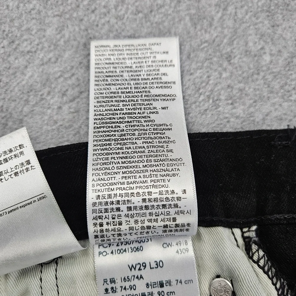 LEVIS PREMIUM 502 | Taper Fit Black Denim Jeans Mens 29x30